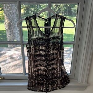 Tracy Reese Black and White Sheer Top